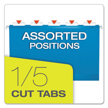 Pendaflex® Colored Reinforced Hanging Folders, Legal Size, 1-5-cut Tab, Blue, 25-box freeshipping - TVN Wholesale